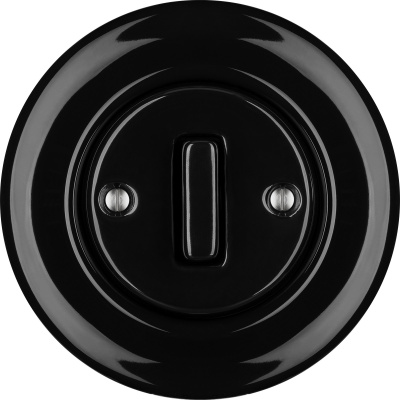 Interruptores de porcelana - un pulsador - SLIM () - NIGRA | Katy Paty